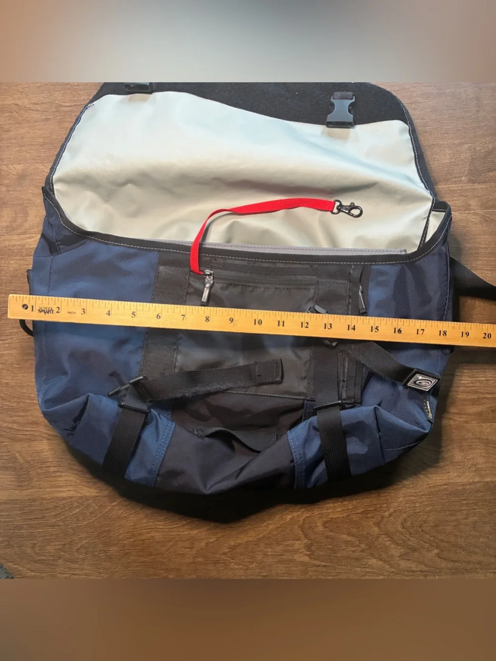 TIMBUK2 Classic Messenger Canvas Bag LARGE BLACK & BLUE